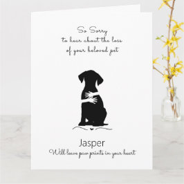 Hunde Sympathy Card, individuelle Name. Pet Loss Karte