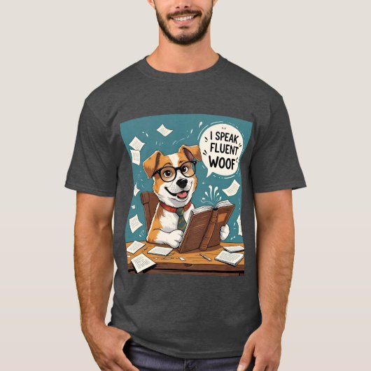 Hunde T - Shirt - Ich spreche fließend Holz - Haus (Vorderseite)
