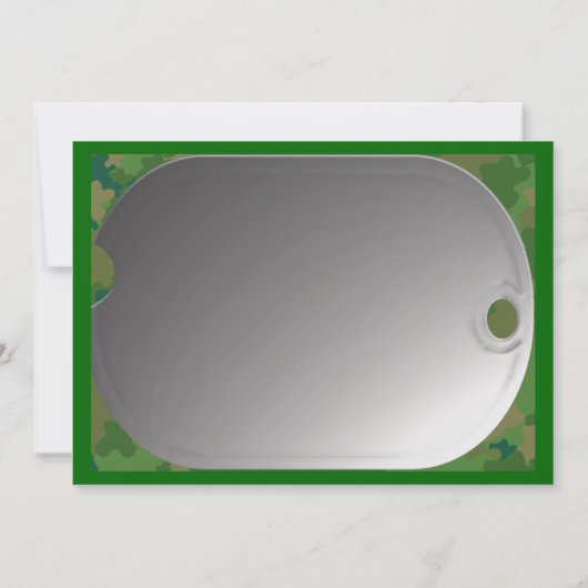 Hunde-Tag-Camouflage Einladung (Rückseite)