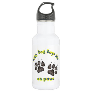 Hunde Tage Ale auf Pfauen weiße Flasche Wasser (1 Edelstahlflasche