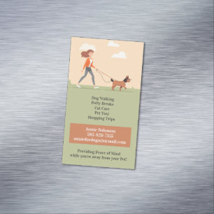 Hunde Tagesbetreuung Wandertiere Sitzen Magnetische Visitenkarte