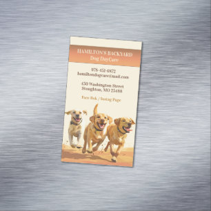Hunde Tagesbetreuung Wandertiere Sitzen Magnetische Visitenkarte