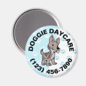 Hunde Tagesstätte Magnet (Vorderseite/Rückseite)