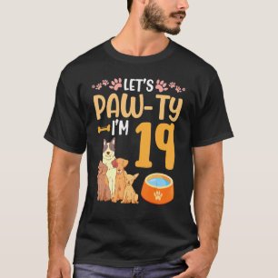 Hunde tanzen zusammen Mein Geburtstag Lass uns Paw T-Shirt