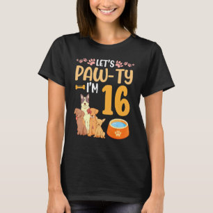 Hunde tanzen zusammen Mein Geburtstag Let's Pawty  T-Shirt