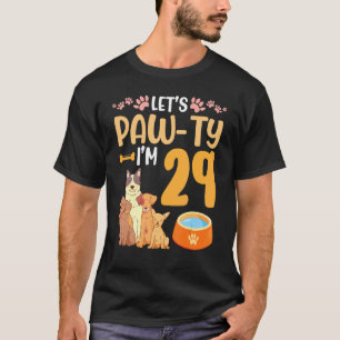 Hunde tanzen zusammen Mein Geburtstag Let's Pawty T-Shirt
