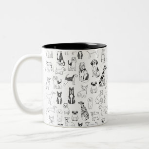 Hunde Tasse - Hundeliebhaber Tasse, Schwarz-Weiß-
