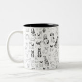 Hunde Tasse - Hundeliebhaber Tasse, Schwarz-Weiß-H (Links)