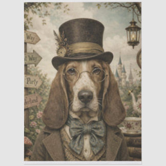 Hunde-Teeparty-Wunderland-Tissue-Papier Seidenpapier