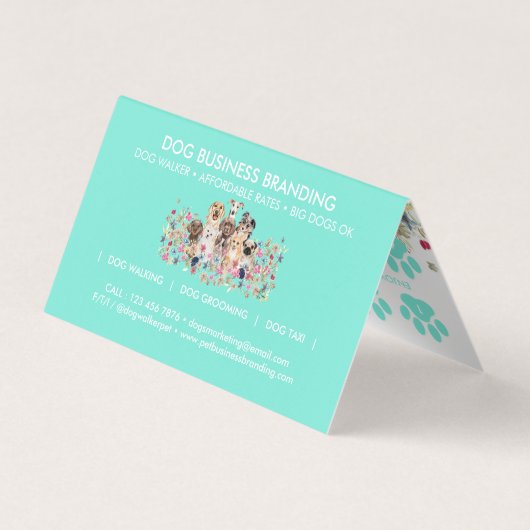 Hunde Termine Loyalität Blume Paws Visitenkarten (Rückseite)