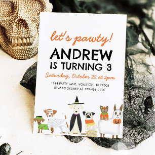 Hunde Thema Welpe Party Halloween Geburtstag Einladung