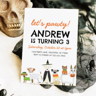 Hunde Thema Welpe Party Halloween Geburtstag Einladung