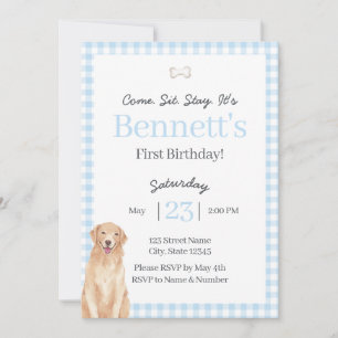 Hunde-Themen-Einladung zum 1. Geburtstag Einladung