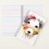 Hunde Tier Natur Aquarellmalerei Notizblock (Innen)