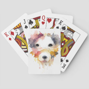 Hunde Tier Natur Aquarellmalerei Spielkarten