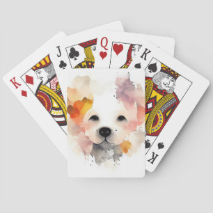 Hunde Tier Natur Aquarellmalerei Spielkarten