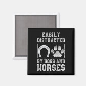 Hunde Tiere Reiten Pferdereiten Geschenk Magnet (Vorderseite/Rückseite)