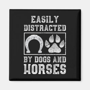 Hunde Tiere Reiten Pferdereiten Geschenk Magnet