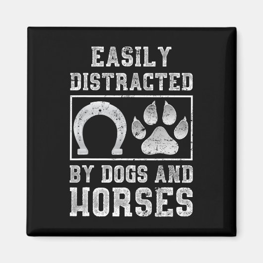Hunde Tiere Reiten Pferdereiten Geschenk Magnet (Vorne)