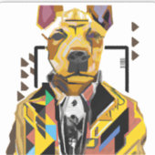 Hunde tragen einen Anzug: Digitale Kunst Aufkleber (Vorderseite)