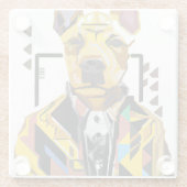 Hunde tragen einen Anzug: Digitale Kunst Glasuntersetzer (Rückseite)