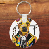 Hunde tragen einen Anzug: Digitale Kunst Schlüsselanhänger (Rückseite)