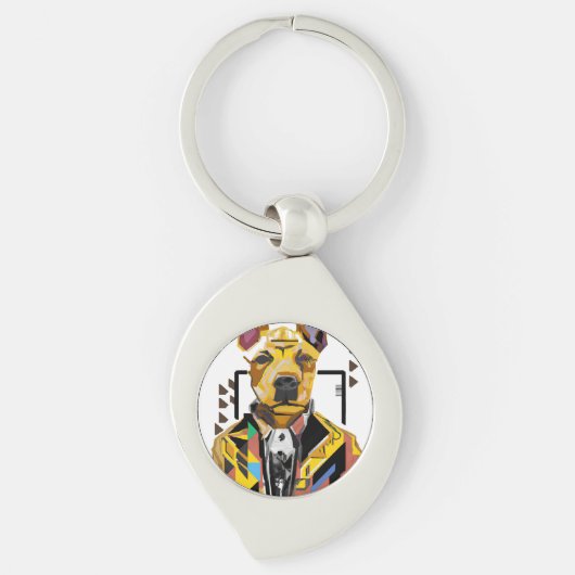 Hunde tragen einen Anzug: Digitale Kunst Schlüsselanhänger (Vorderseite)