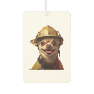 Hunde tragen einen roten Feuerwehrhelm Autolufterfrischer