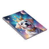 Hunde tragen im Weltraum eine Krone Notizblock (Rechte Seite)