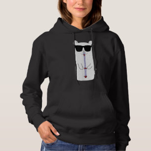 Hunde tragen Sonnenbrille spielen Klarinette Funny Hoodie