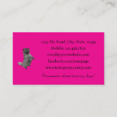 Hunde Trainer Bright Hot Girly Pink Minimales Foto Visitenkarte (Rückseite)