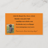 Hunde Trainer Foto Orange Citrus Hintergrund Minim Visitenkarte (Rückseite)