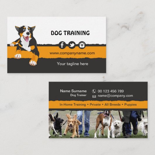 Hunde-Trainer-Geschäftskarte Visitenkarte (Vorne/Hinten)
