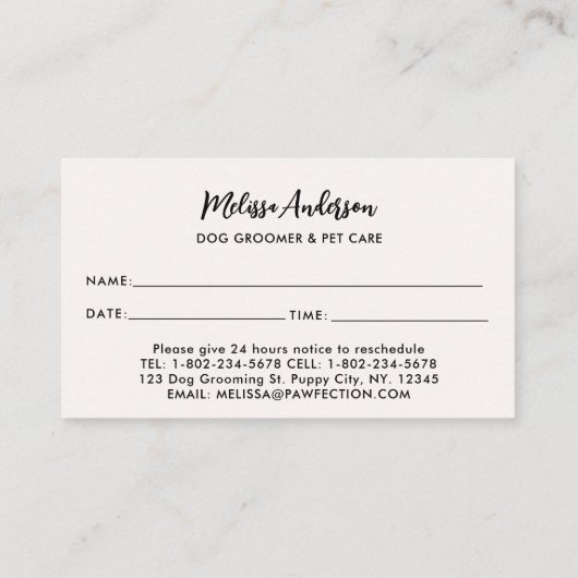 Hunde Trainer Labrador Retriever Puppy Pet Sitter Terminkarte (Rückseite)