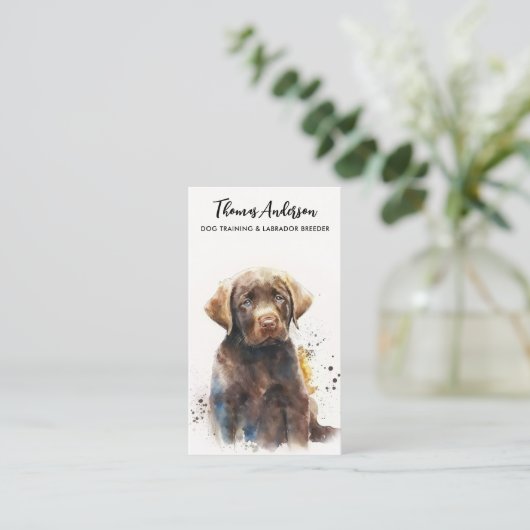 Hunde Trainer Labrador Retriever Puppy Pet Sitter Visitenkarte (Stehend Vorderseite)