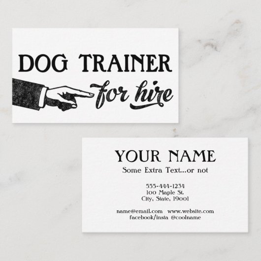 Hunde-Trainer-Visitenkarten - Coole Vintage Visitenkarte (Vorne/Hinten)