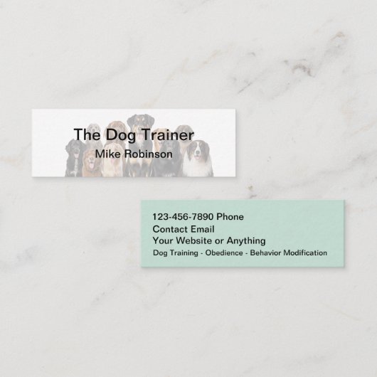 Hunde-Trainings Visitenkarten kompakt Mini Visitenkarte (Vorne/Hinten)