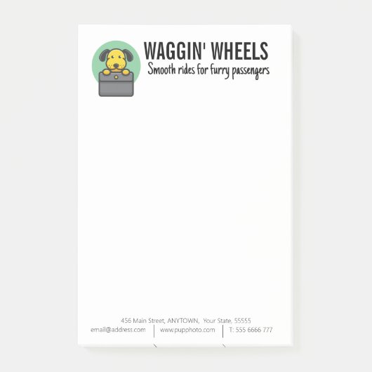 Hunde Transport Business Custom Post-it Klebezettel (Vorderseite)