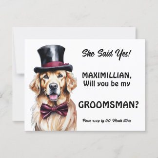 Hunde Trauzeuge Golden Retriever Labrador Grooms Postkarte