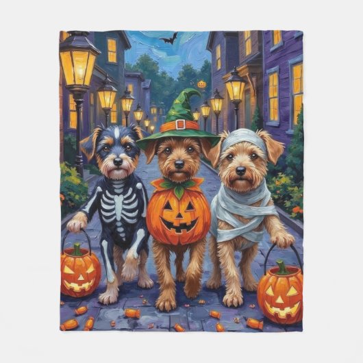 Hunde-Trick-oder-Treating Halloween-Kostüme Fleecedecke (Vorderseite)