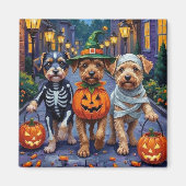 Hunde-Trick-oder-Treating Halloween-Kostüme Magnet (Vorne)
