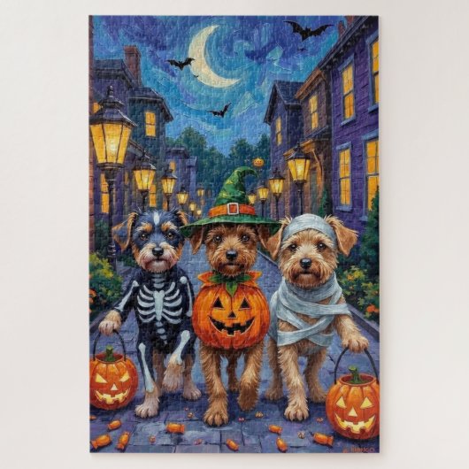 Hunde-Trick-oder-Treating Halloween-Kostüme Puzzle (Vertikal)