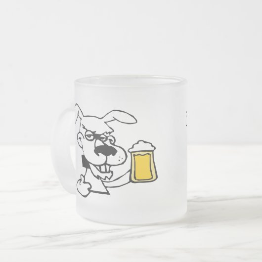 Hunde trinken Bier Mattglastasse (Vorderseite Links)