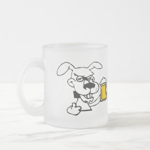 Hunde trinken Bier Mattglastasse