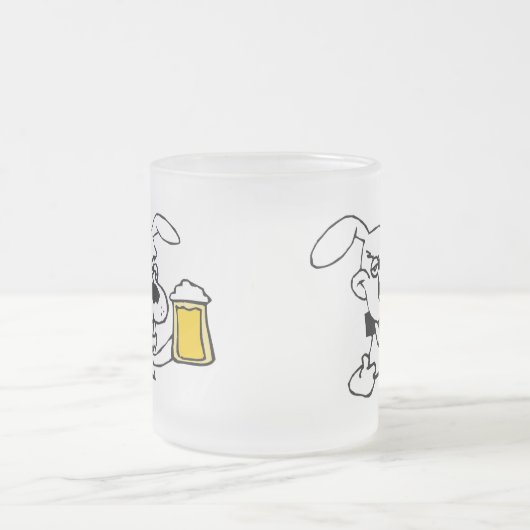 Hunde trinken Bier Mattglastasse (Mittel)