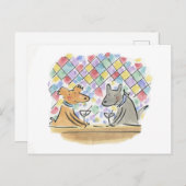 Hunde trinken Martinis Postkarte (Vorne/Hinten)