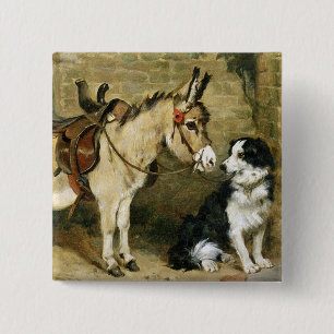 Hunde-u. Esel-Tierfreunde - Vintage Kunst durch Button