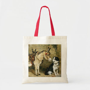 Hunde-u. Esel-Tierfreunde - Vintage Kunst durch Tragetasche