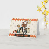 Hunde u. Katze Howloween Karte (Gelbe Blume)