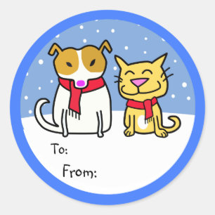 Hunde-u. Katzen-Geschenk-Umbauten Runder Aufkleber